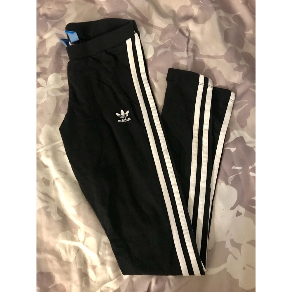Adidas stripe leggings XS